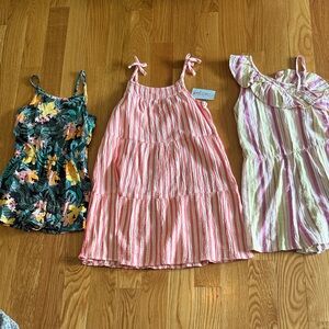 Two Old Navy rompers and one cat and jack dress